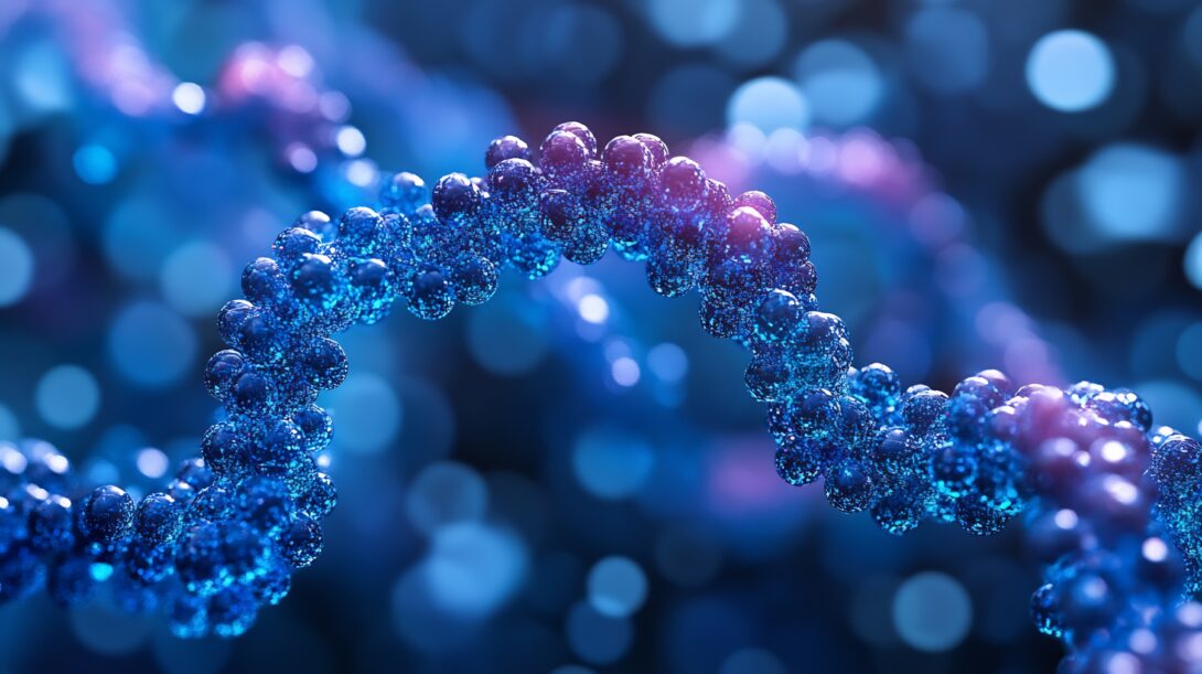 Blue and purple DNA.